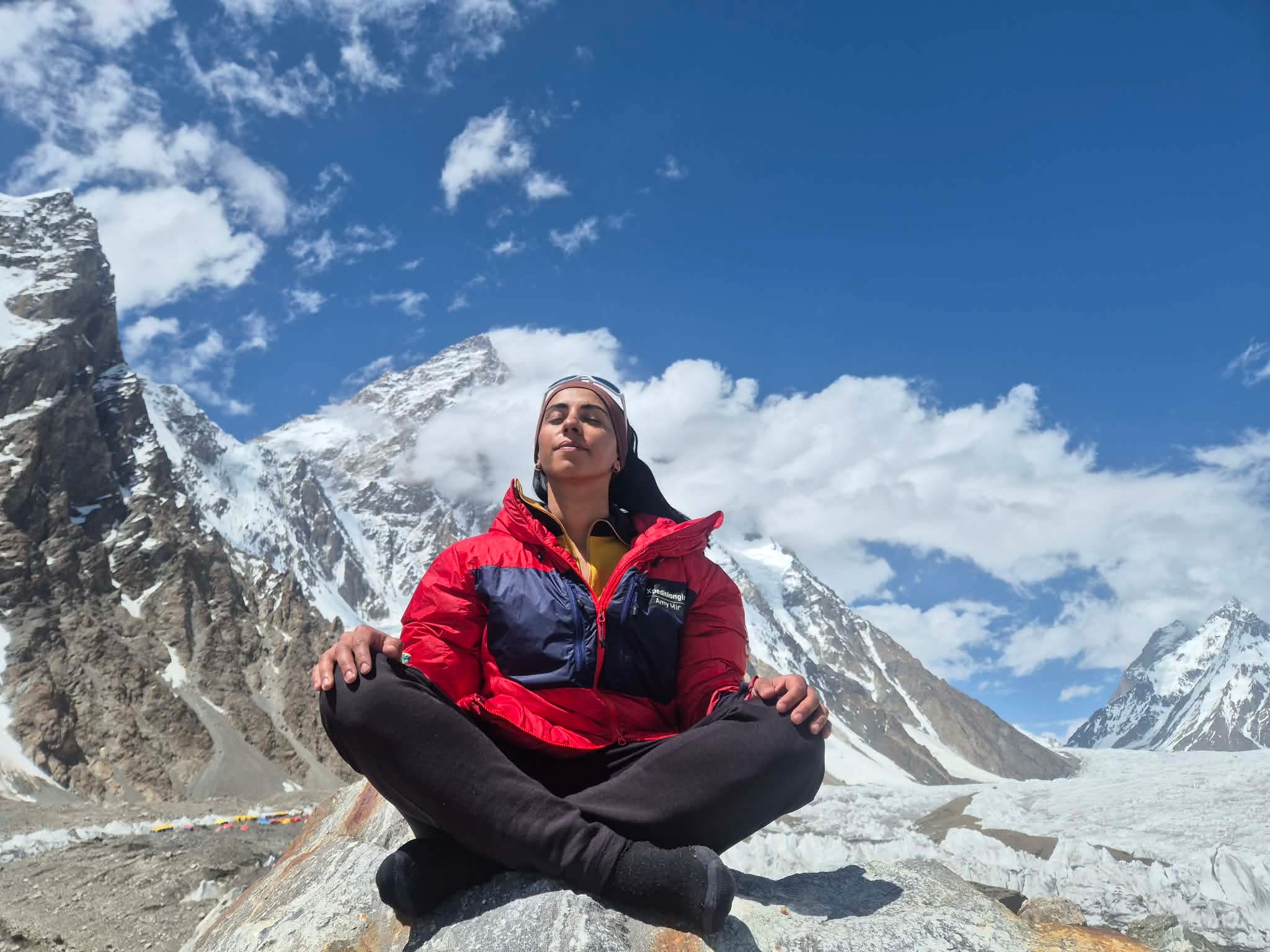 Amy at K2 Base Camp