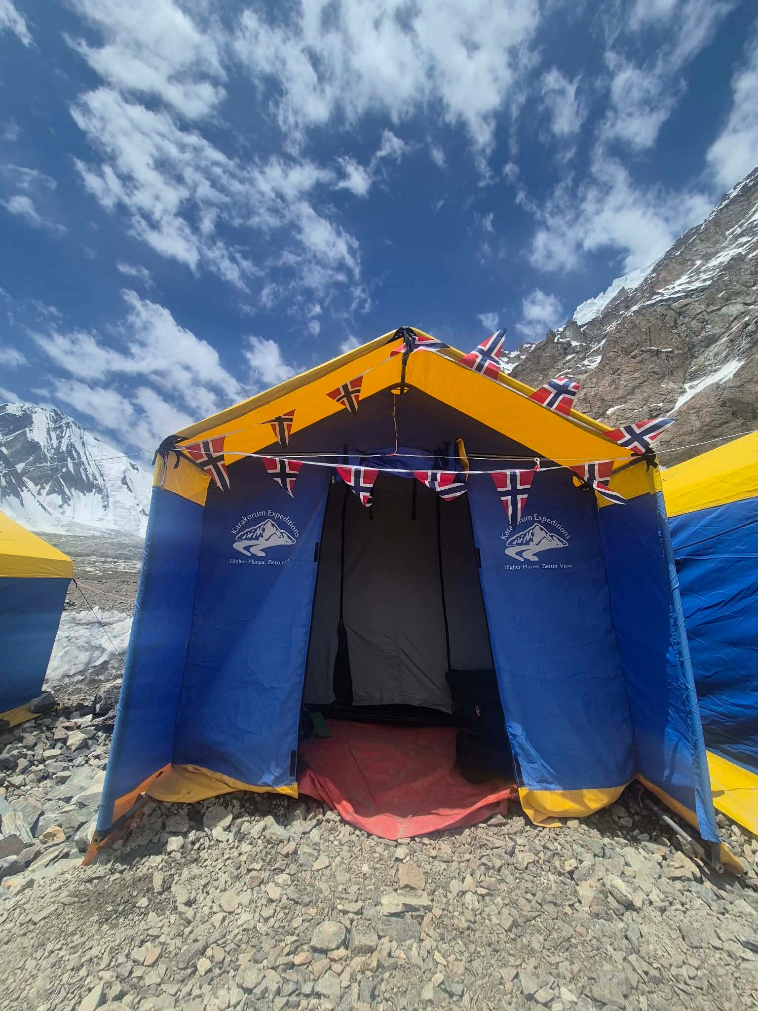 Amy at K2 Base Camp