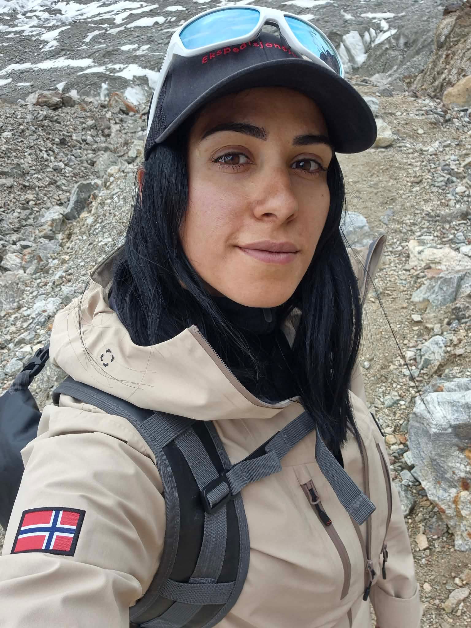 Amy at K2 Base Camp